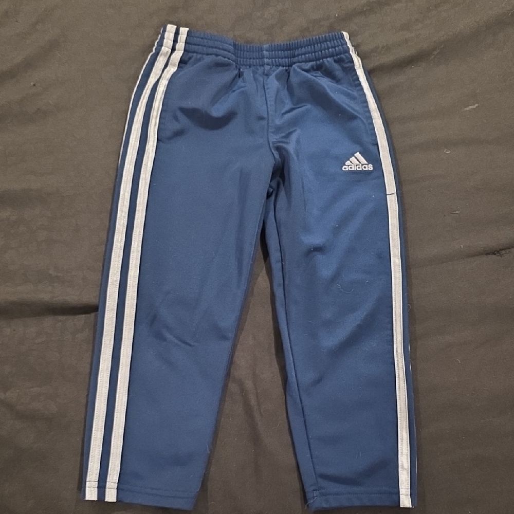 Adidas Kids Navy Joggers with White Stripes